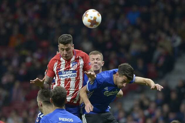 January 1, 2012 - Madrid, Madrid, Spain - Jose Maria Gimenez of Atletico de Madrid during UEFA Europa League Round of 32 match between Atletico Madrid and FC Copenhagen at the Wanda Metropolitano on February 22, 2018 in Madrid, Spain. Atletico Madrid v FC Copenhagen - UEFA Europa League  - ZUMAn230 20120101_zaa_n230_016 Copyright: xPatricioxRealpex