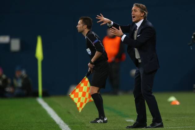 February 22, 2018 - Saint Petersburg, Russia - Head coach Roberto Mancini of FC Zenit Saint Petersburg reacts during the UEFA Europa League Round of 32 football match between FC Zenit Saint Petersburg and FK Celtic at Saint Petersburg Stadium. Celtic vs Zenit St Petersburg - UEFA Europa League in Saint Petersburg, Russia - 22 Feb 2018 - ZUMAs197 82004219st Copyright: xIgorxRussakx xSopaxImagesx