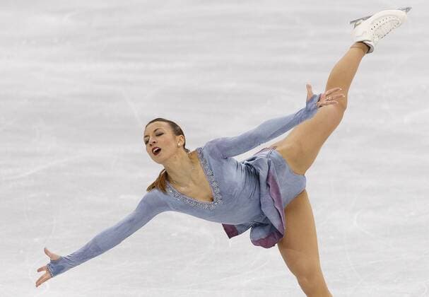 PyeongChang 2018 - Eiskunstlauf, Nicole Schott läuft zur Musik von Schindlers Liste February 23, 2018 - Gangneung, South Korea - Figure skater Nicole Schott of Germany compete during the Ladies Single Skating Free Skating at the PyeongChang 2018 Winter Olympic Games Olympische Spiele Olympia OS at Gangneung Ice Arena on Friday February 23, 2018. PyeongChang 18: Figure skating Eiskunstlauf Women - ZUMAj89_ 20180223_zaf_j89_089 Copyright: xPaulxKitagakixJr.x