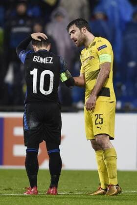 Db Reggio Emilia 22 02 2018 - Europa League Atalanta-Borussia Dortmund foto Daniele Buffa Image nella foto: Sokratis Papastathopoulos-Alejandro Gomez 
