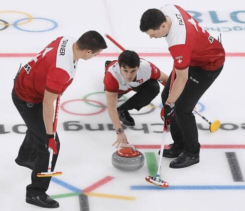 Pyeongchang Olympics The Swiss men s curling team competes in the bronze medal game against Canada at the Pyeongchang Winter Olympics in Gangneung, South Korea, on Feb. 23, 2018. 