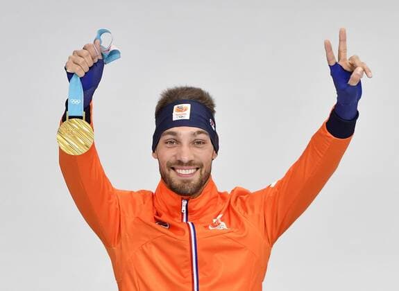 23-02-2018 SCHAATSEN: OLYMPISCHE SPELEN: Olympic Games Olympische Spiele Olympia OS PYEONGCHANG 2018 Kjeld Nuis heeft op de 1000 meter zijn tweede goud van deze Winterspelen veroverd. Hij was met 1.07,95 net wat sneller dan de Noor Havard Lorentzen die zilver pakte. Foto: Soenar Chamid xVIxVIxImagesx xSoenarxChamidxsportfotografiexIVx 10161274