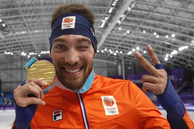 GANGNEUNG , 23-02-2018 , Gangneung Oval , 1000 meter heren , Kjeld Nuis wint goud OS2018: 1000 meter heren  x2010992x