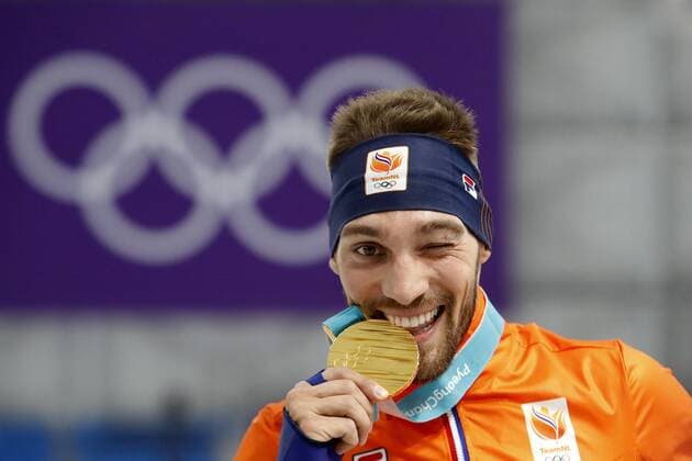GANGNEUNG , 23-02-2018 , Gangneung Oval , 1000 meter heren , Kjeld Nuis wint goud OS2018: 1000 meter heren  x2011078x