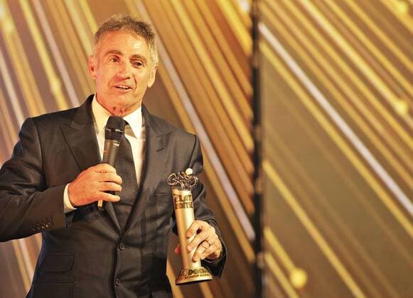 Five times motorcycle world champion Mick Doohan of Australia was presented with special price during award ceremony for the 41st. Golden Steering Wheel, Czech Motorsport poll, that took place in Prague, on Thursday, Feb. 22nd, 2018. (CTKxPhoto RenexFluger) CTKPhotoF201802230735401 