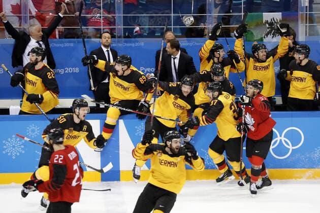 Team Germany Final victory after victory Ice Hockey Semifinal Canada Germany 3 4 Olympic Wintergames 2018 Pyeongchang South Korea 2018 Olympic Winter Games Pyeongchang 23 February 2018
