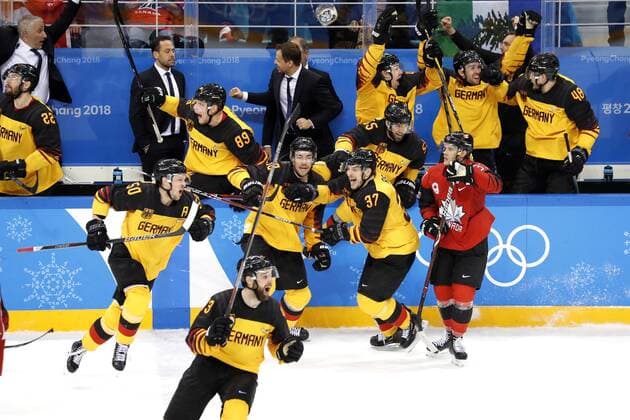Team Germany Final victory after victory Ice Hockey Semifinal Canada Germany 3 4 Olympic Wintergames 2018 Pyeongchang South Korea 2018 Olympic Winter Games Pyeongchang 23 February 2018