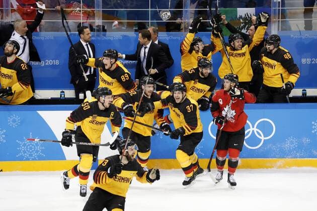 Team Germany Final victory after victory Ice Hockey Semifinal Canada Germany 3 4 Olympic Wintergames 2018 Pyeongchang South Korea 2018 Olympic Winter Games Pyeongchang 23 February 2018