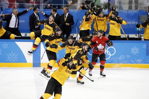 Team Germany Final victory after victory Ice Hockey Semifinal Canada Germany 3 4 Olympic Wintergames 2018 Pyeongchang South Korea 2018 Olympic Winter Games Pyeongchang 23 February 2018