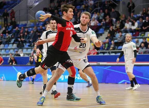 BAU 23 02 2018 Bietigheim Handball SG BBM Bietigheim vs HC Elbflorenz Dresden v Felix König BBM Nils Holger Kretschmer Dresden