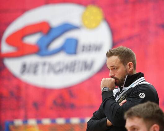 BAU 23 02 2018 Bietigheim Handball SG BBM Bietigheim vs HC Elbflorenz Dresden Coach Christian Pohler Dresden