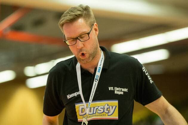 Niels Pfannenschmidt Coach VfL Eintracht Hagen disappointed after the match Bergischer HC vs VfL Eintracht Hagen Handball 2 Bundesliga 23 02 18 Solingen NRW Germany Klingenhalle Copyright: xcdnx