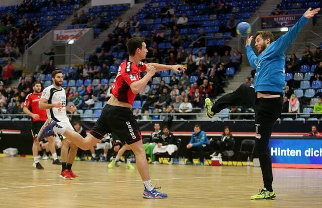 BAU 23 02 2018 Bietigheim Handball SG BBM Bietigheim vs HC Elbflorenz Dresden v 1 Max Emanuel BBM Hendrik Halfmann Dresden