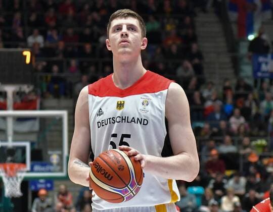 23 02 2018 xblx Basketball DBB WC Quali Germany Serbia emspor v l Isaiah Hartenstein Germany German Basketball Federation DBB Frankfurt am Main