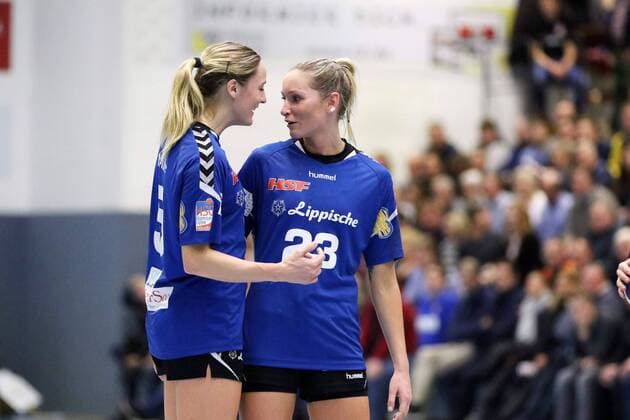 v 1 Franziska Mueller HSG Blomberg Lippe 5 Silje Brons Petersen HSG Blomberg Lippe 23 HSG Blomberg Lippe vs Neckarsulmer Sport Union Handball 1 Women Bundesliga 24 02 2018 Blomberg Copyright: xEIBNER JanxStrohdiekx EP_JSK