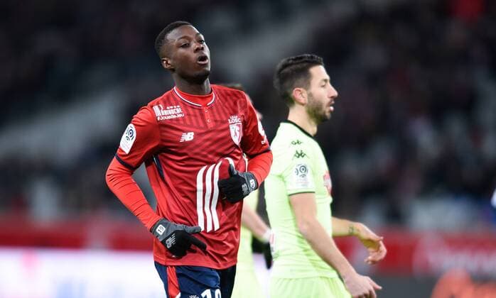 Fußball, OSC Lille - Angers SCO Deception de Nicolas Pepe ( Lille ) FOOTBALL : Lille OSC vs SCO Angers - Ligue 1 - Lille - 24 02 2018 FedericoPestellini Panoramic 