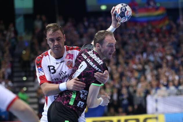 SG Flensburg Handewitt Telekom Veszprem HC EHF Champions League Flensburg 25 02 18 Flensburg 25 02 18 Sport Handball VELUX EHF Champions League Season 2017 2018 Group Stage SG Flensburg Handewitt Telekom Veszprem HC Holger Glandorf SG Flensburg Handewitt 09 Momir Ilic Telekom Veszprem HC 13 xmmkx