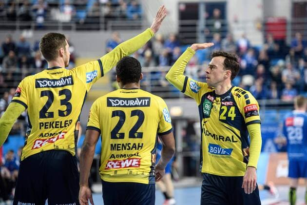 20180225, Plock, Orlen Arena, Pilka reczna mezczyzn, EHF Liga Mistrzow sezon 2017 2018 Mecz Orlen Wisla Plock - Rhein-Neckar Lowen N z Hendrik Pekeler, Patrick Groetzki radosc Fot Rafal Oleksiewicz PRESSFOCUS 20180225, Plock, Orlen Arena, 2017 2018 EHF Men s Champions League Group Phase Match Orlen Wisla Plock - Rhein-Neckar Lowen Hendrik Pekeler, Patrick Groetzki radosc Credit Rafal Oleksiewicz PRESSFOCUS NEWSPIX.PL --- Newspix.pl france out!  20180225PF_RO2470