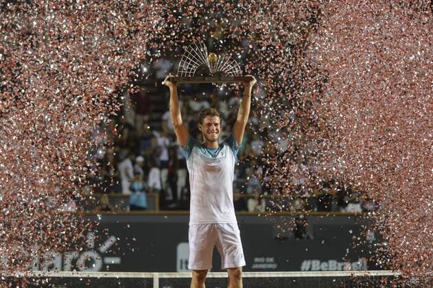 Themen der Woche - SPORT Bilder des Tages - SPORT Rio Open 2018 RIO DE JANEIRO, RJ - 25.02.2018: RIO OPEN 2018 - Diego Schwartzman (ARG) champion of the tournament during the end of Rio Open 2018 held at the Jockey Club Brasileiro in Rio de Janeiro, RJ. (Photo: Celso Pupo Fotoarena) x1491452x  CelsoxPupo