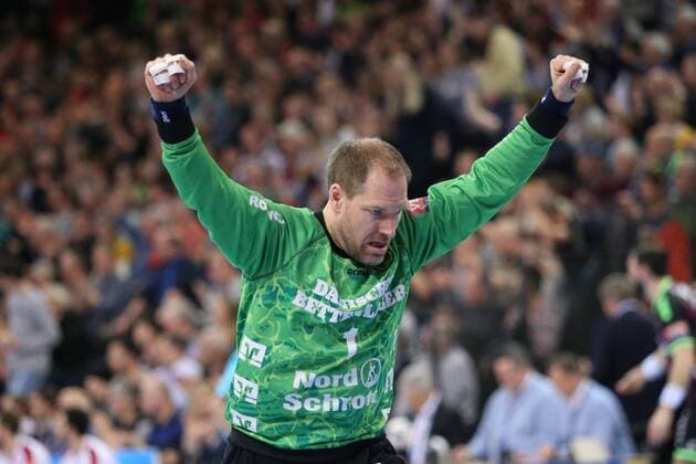SG Flensburg Handewitt Telekom Veszprem HC EHF Champions League Flensburg 25 02 18 Flensburg 25 02 18 Sport Handball VELUX EHF Champions League Season 2017 2018 Group Stage SG Flensburg Handewitt Telekom Veszprem HC Jubilee Mattias Andersson SG Flensburg Handewitt 01 xmmkx