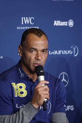 Marcos Evangelista de Moraes short Cafu former Brazilian football player was in 1994 and 2002 as captain of the Brazilian national team world champion Academy Member Laureus at the Laureus Awards 2018 in the Principality of Monaco
