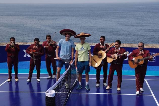 Tennis, Alexander Zverev bei Promotiontermin für ATP-Turnier in Acapulco February 26, 2018 - EUM20180226DEP04.JPG.ACAPULCO, Gro., Tennis Abierto Mexicano.- La manana de este lunes 26 de febrero de 2018, se celebra un juego de exhibicion entre los jugadores Sasha Zverev y Dominic Thiem, en el marco del inicio de actividades del Abierto Mexicano de tenis de Acapulco, Guerrero. Foto: Agencia EL UNIVERSAL Luis Cortes RDB. Latin News: February 26, 2018  - ZUMAu78_ 20180226_zaf_u78_010 Copyright: xLuisxCortesx