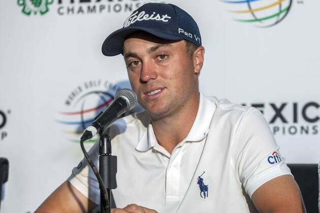 February 27, 2018 - EUM20180227DEP08.JPG.CIUDAD DE MEXICO Golf WGC-Justin Thomas.- El golfista estadounidense Justin Thomas, durante una conferencia de prensa este martes, 27 de febrero de 2018, previo al arranque de su participacion en el World Golf Championship Mexico Championship. Foto: Agencia EL UNIVERSAL EVZ Latin News: February 27, 2018  - ZUMAu78_ 20180227_zaf_u78_008 Copyright: xCamilaxMatax
