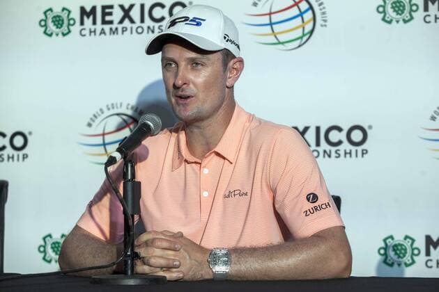 February 27, 2018 - EUM20180227DEP12.JPG.CIUDAD DE MEXICO Golf WGC-Justin Rose.- El golfista britanico Justin Peter Rose durante una conferencia de prensa este martes, 27 de febrero de 2018, previo al arranque de su participacion en el World Golf Championship Mexico Championship. Foto: Agencia EL UNIVERSAL EVZ Latin News: February 27, 2018  - ZUMAu78_ 20180227_zaf_u78_015 Copyright: xCamilaxMatax