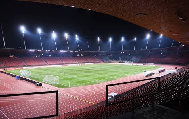 Football Swiss Cup 2017 18 Semifinals FC Zurich Grasshopper Club Zuerich 28 02 2018 Stadium overview Letzigund Stadium FCZ fans sit around one hour before the start of the game in the south curve a Zurich