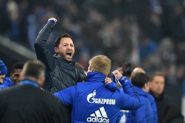 Coach Domenico Tedesco Schalke 04 is happy about the home victory 03 03 2018 Soccer 1 Bundesliga Schalke 04 vs Hertha BSC Berlin Gelsenkirchen Veltins Arena Copyright: xThomasxThienelx Eibner-Pressefotox EP_ttl