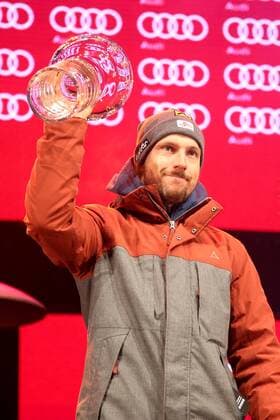ALPINE SKIING - FIS WC Kranjska Gora KRANJSKA GORA,SLOVENIA,03.MAR.18 - ALPINE SKIING - FIS World Cup, giant slalom, men, medal ceremony. Image shows Marcel Hirscher (AUT). Keywords: trophy. GEPAxpictures xMaticxKlansek