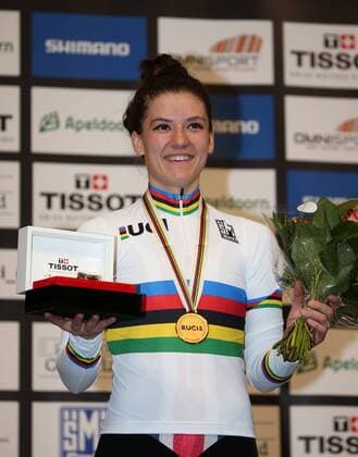 UCI 2018 Track Cycling World Championships 2018 Apeldoorn NED 03 03 2018 xmdx Womens Individual Pursuit Victory Ceremony World Champ Chloe DYGERT United States of America gold 2018 Track Cycling World Championships