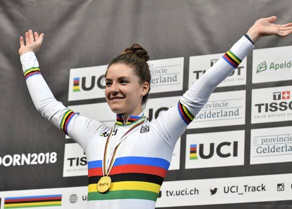 03-03-2018 BAANWIELRENNEN: UCI WK BAANWIELRENNEN: APELDOORN Chloe Dygert USA wint goud op de individuele achtervolging Foto: Sander Chamid xVIxVIxImagesx xSoenarxChamidxsportfotografiexIVx 10238233