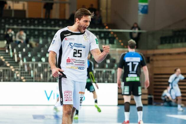 Jubilation by Sebastian Greß Nr 25 Elbflorenz HC Rhein Vikings HC HC Elbflorenz Dresden Handball 2 Bundesliga 03 03 18 Dusseldorf NRW Germany Castello Copyright: xcdn_nszx