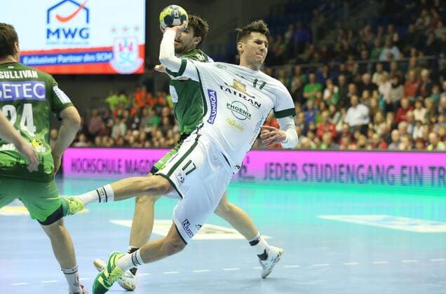 04 03 2018 xcsx Handball EHF Cup SC Magdeburg Tatran Presov emspor v Lukas Urban Tatran Presov Throw Throw Magdeburg