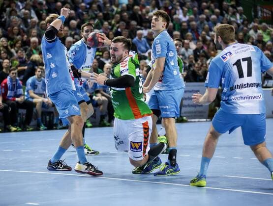 Germany Wetzlar Rittal Arena 04 03 2017 Handball DHB Pokal Quarterfinals HSG Wetzlar TVB 1898 Stuttgart Picture Jannik Kohlbacher HSG Wertzlar 80 throws on goal Copyright: HMBxMedia ThomasxJäger