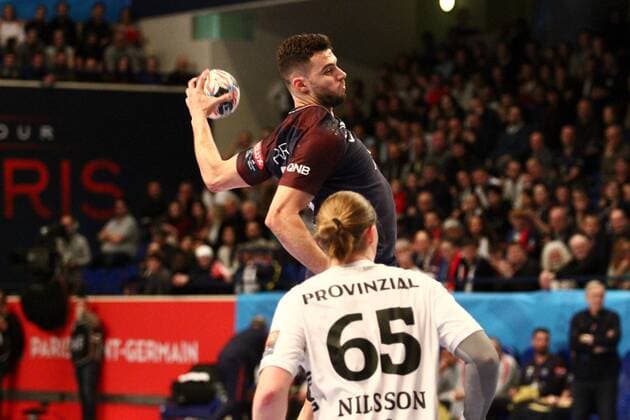 Nedim Remili (Paris) HANDBALL : Velux EHF Champions League - 14eme journee - Paris Saint-Germain Handball vs THW Kiel - 04 03 2018 KevinDomas Panoramic 