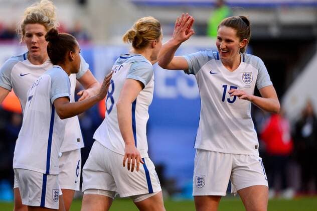 March 4, 2018 - Harrison, NJ, USA - Harrison, N.J. - Sunday March 04, 2018: White scores and celebrates during a 2018 SheBelieves Cup match between the women s national teams of the Germany (GER) and England (ENG) at Red Bull Arena. White scores and celebrates - ZUMAt139 20180304_zaa_t139_132 Copyright: xHowardxSmith Isiphotos.Comx