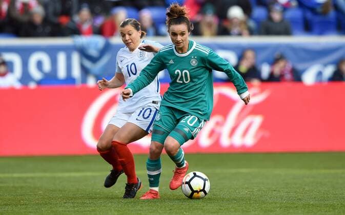 March 4, 2018 - Harrison, NJ, USA - Harrison, N.J. - Sunday March 04, 2018: Lina Magulll during a 2018 SheBelieves Cup match between the women s national teams of the Germany (GER) and England (ENG) at Red Bull Arena. Lina Magull - ZUMAt139 20180304_zaa_t139_149 Copyright: xBradxSmithx