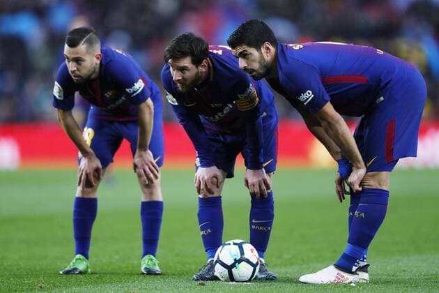 Bilder des Tages - SPORT Jordi Alba, Lionel Messi, Luis Suarez (Barcelona), MARCH 4, 2018 - Football Soccer : Spanish Primera Division Liga Santander match between FC Barcelona Barca 1-0 Atletico de Madrid at Camp Nou stadium in Barcelona, Spain. Noxthirdxpartyxsales  (73447228)