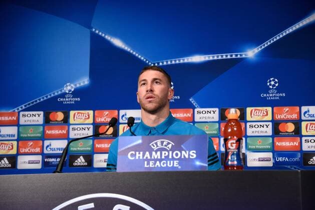 Sergio Ramos ( Real Madrid ) FOOTBALL : Conference de presse du Real Madrid - Ligue des Champions - Paris - 05 03 2018 FedericoPestellini Panoramic 