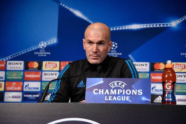 Zinedine Zidane ( entraineur Real Madrid ) FOOTBALL : Conference de presse du Real Madrid - Ligue des Champions - Paris - 05 03 2018 FedericoPestellini Panoramic 