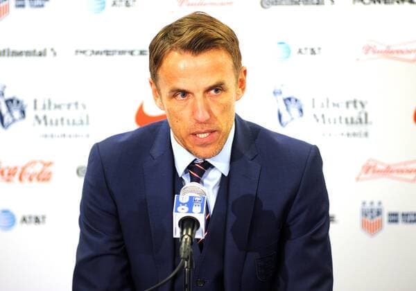 March 4, 2018 - March 04, 2018 - English national team Nationalteam Head Coach PHIL NEVILLE answers questions with the media after the teams 2-2 tie against the German Women s Team . The friendly match was played at Red Bull Arena, Harrison, New Jersey Soccer 2018 - The German National Team Draws England 2-2... - ZUMAc123 82152245st Copyright: xBennettxCohenx
