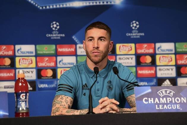 Conference de presse Sergio Ramos FOOTBALL : Paris Saint Germain vs Real de Madrid - Ligue des Champions - 8 e de Finale retour - 6 03 2018 MAO Panoramic 