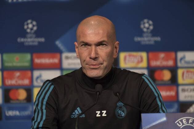 Conference de presse Zinedine Zidane entrainement Real de Madrid FOOTBALL : Paris Saint Germain vs Real de Madrid - Ligue des Champions - 8 e de Finale retour - 6 03 2018 MAO Panoramic 