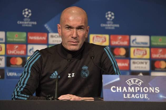 Conference de presse Zinedine Zidane entrainement Real de Madrid FOOTBALL : Paris Saint Germain vs Real de Madrid - Ligue des Champions - 8 e de Finale retour - 6 03 2018 MAO Panoramic 