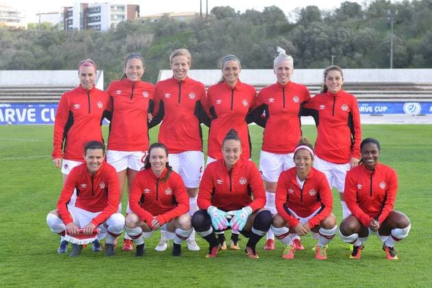Team photo Canada Lagos Portugal 05 03 2018 Football Algarve Cup South Korea Canada xklx