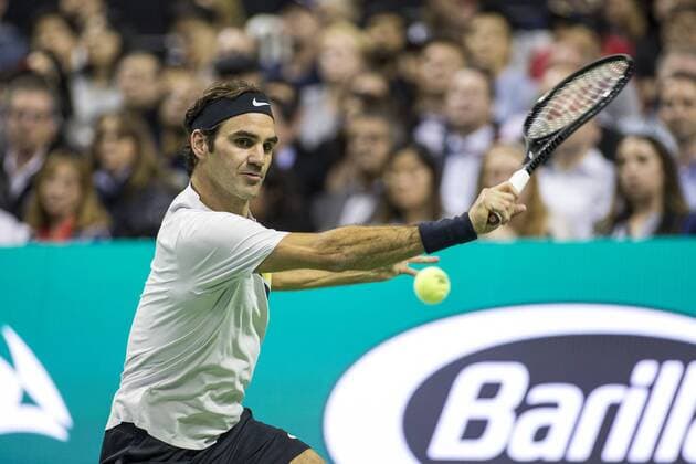March 05, 2018: Roger Federer (SUI) defeated Jack Sock (USA) 7-6 (9), 6-4 at The Match for Africa 5 Silicon Valley played at the SAP Center in San Jose, California. Â© TennisClix CSM Tennis 2018: The Match for Africa 5 Silicon Valley March 05 2018 - ZUMAc04_ 20180305_zaf_c04_032 Copyright: xMalxTaamx