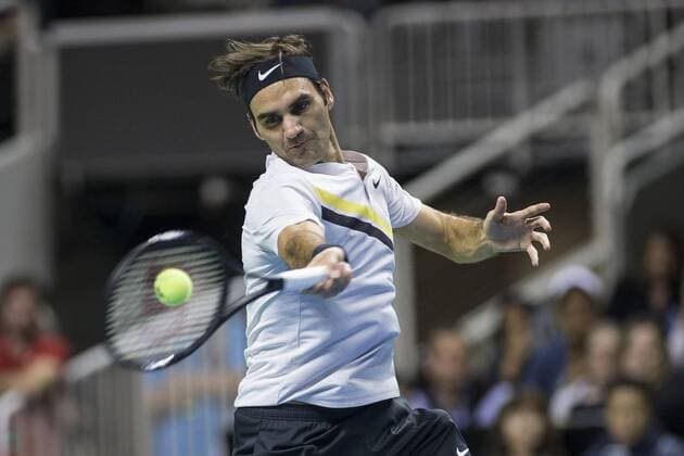 March 05, 2018: Roger Federer (SUI) defeated Jack Sock (USA) 7-6 (9), 6-4 at The Match for Africa 5 Silicon Valley played at the SAP Center in San Jose, California. Â© TennisClix CSM Tennis 2018: The Match for Africa 5 Silicon Valley March 05 2018 - ZUMAc04_ 20180305_zaf_c04_034 Copyright: xMalxTaamx