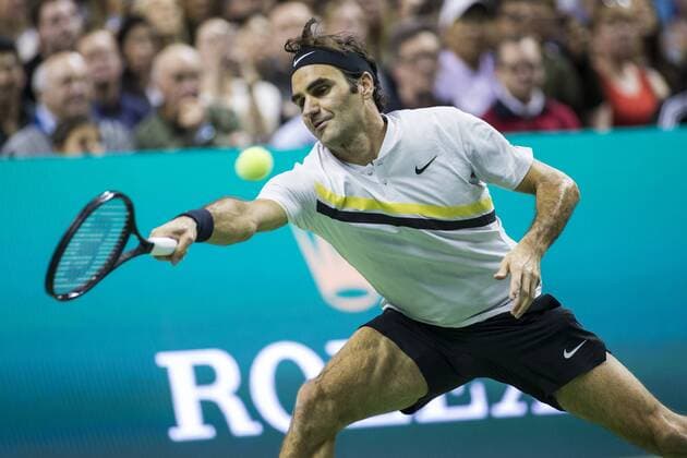 March 05, 2018: Roger Federer (SUI) defeated Jack Sock (USA) 7-6 (9), 6-4 at The Match for Africa 5 Silicon Valley played at the SAP Center in San Jose, California. Â© TennisClix CSM Tennis 2018: The Match for Africa 5 Silicon Valley March 05 2018 - ZUMAc04_ 20180305_zaf_c04_035 Copyright: xMalxTaamx